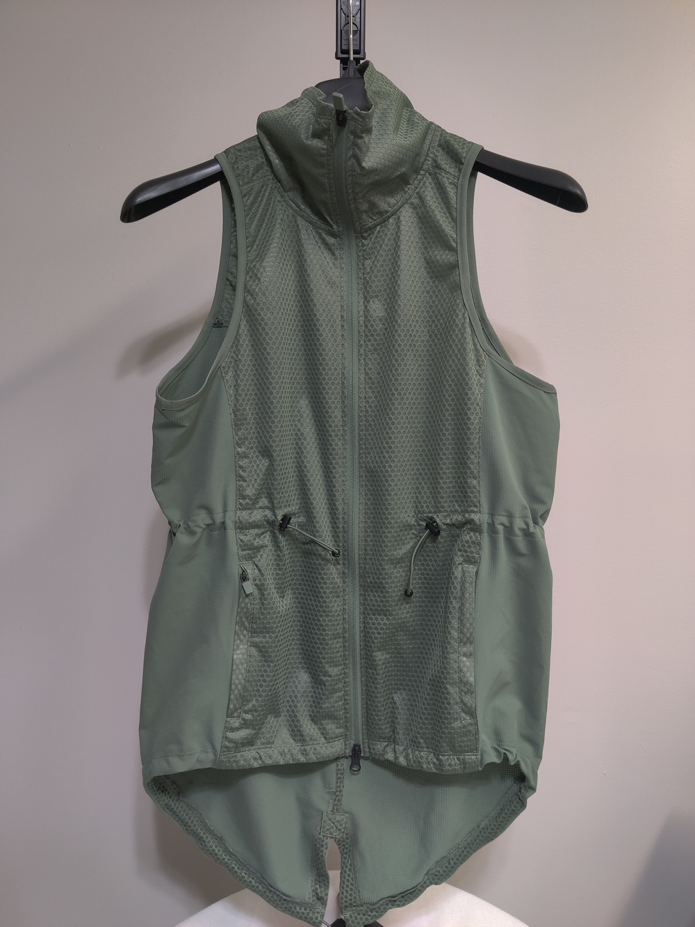 adidas Olive Green Zip-Front Sleeveless Training Vest